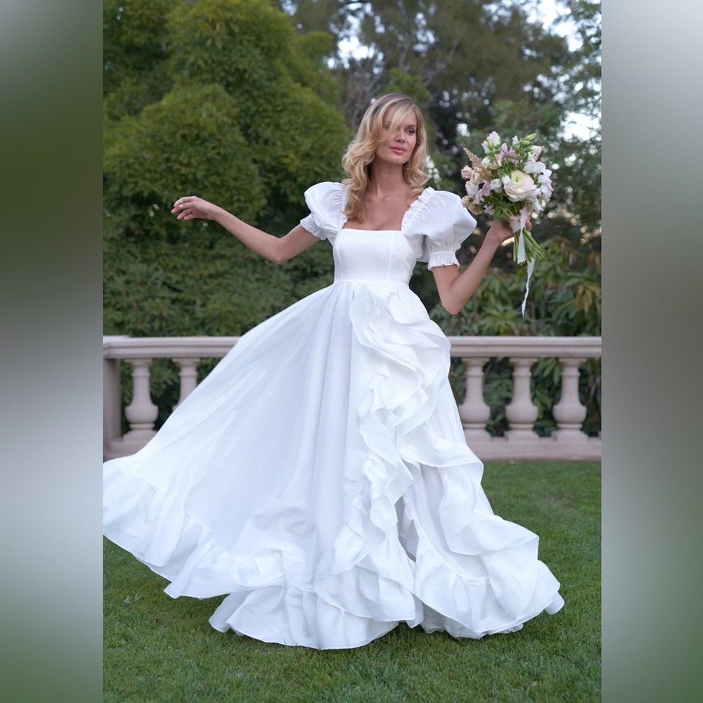 SELKIE DRESS - The Ivory Recycled Ruffle Gown